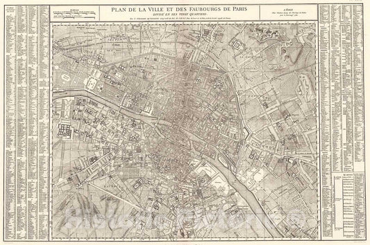 Historic Map : Pl. XXVIII. Paris in 1760., 1900, Vintage Wall Decor