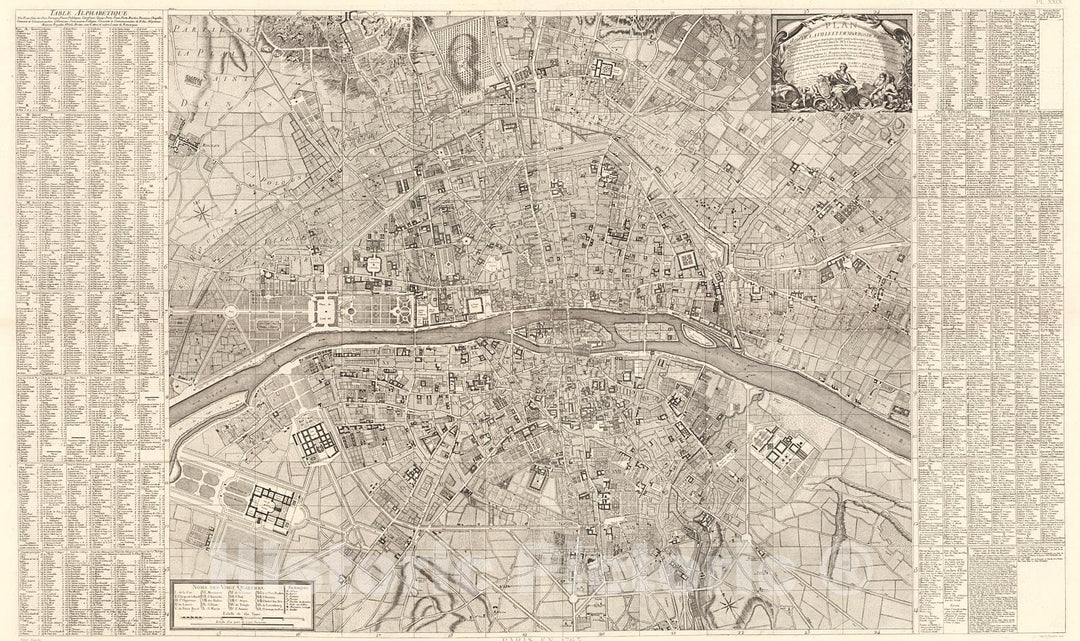 Historic Map : Pl. XXIX. Paris en 1763., 1900, Vintage Wall Decor