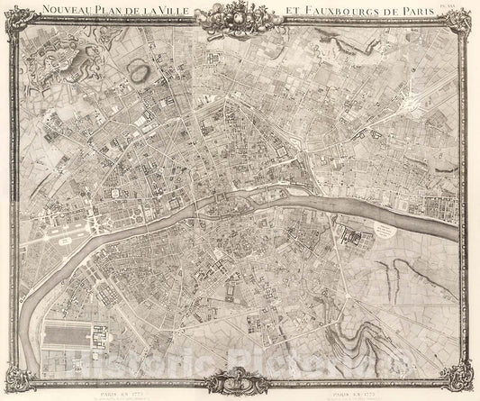 Historic Map : Pl. XXX. Paris en 1775., 1900, Vintage Wall Decor