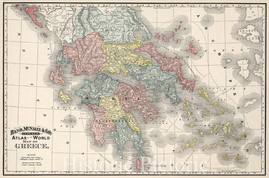 Historic Map : Greece., 1894, Vintage Wall Decor