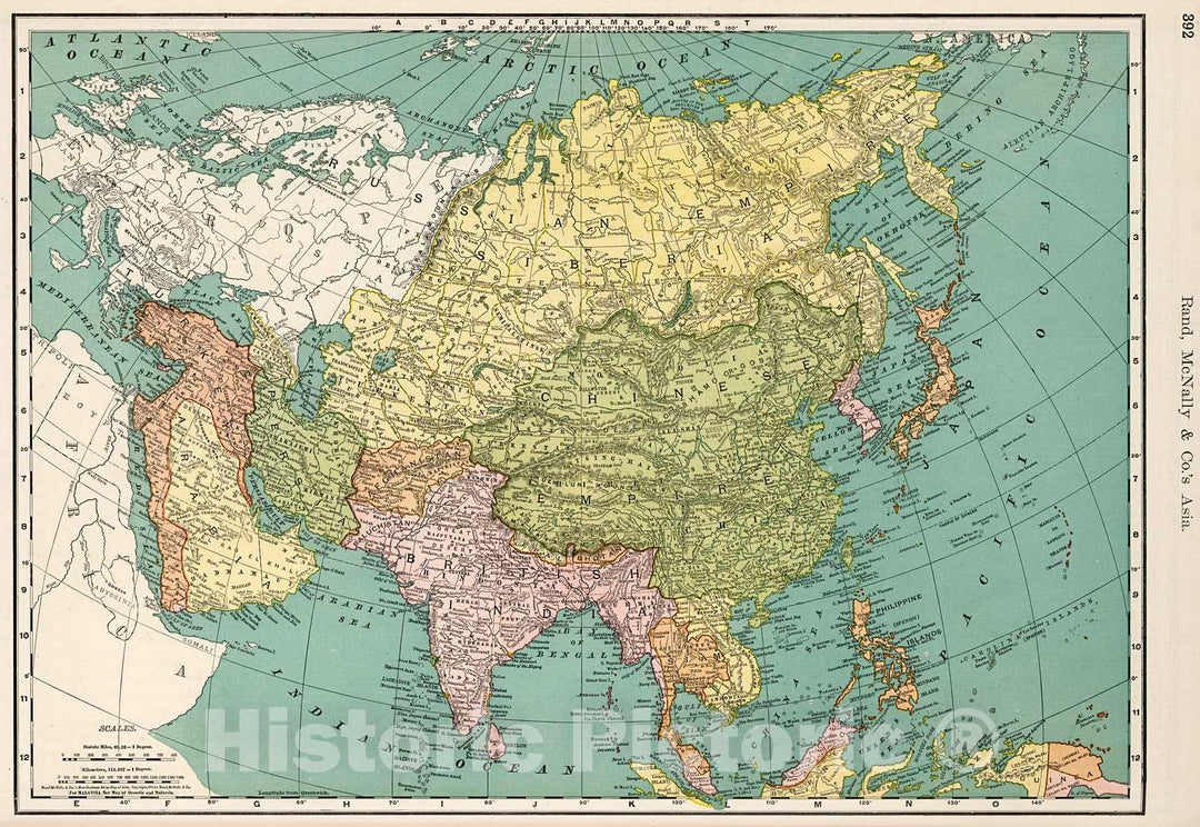 Historic Map : Asia., 1894, Vintage Wall Decor
