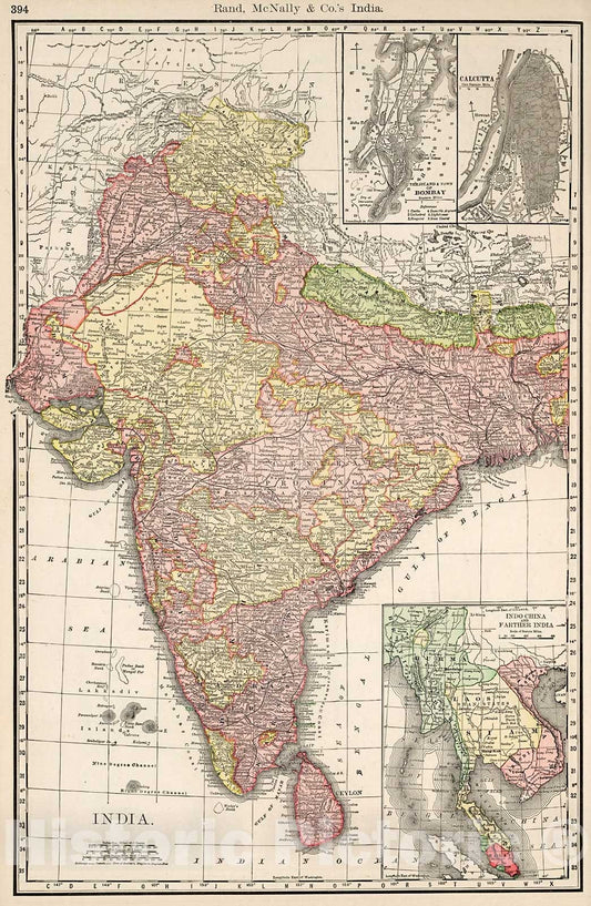 Historic Map : India., 1894, Vintage Wall Decor