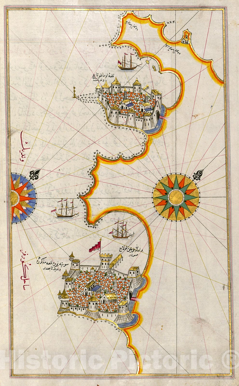 Historic Map : fol. 176b Coastline from Novi Grad as far as Umag, 1700, Vintage Wall Decor