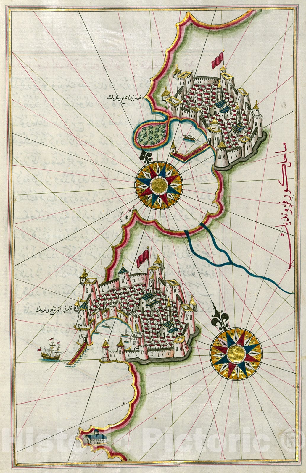 Historic Map : fol. 178b Coastline from Piran as far as Izola, 1700, Vintage Wall Decor