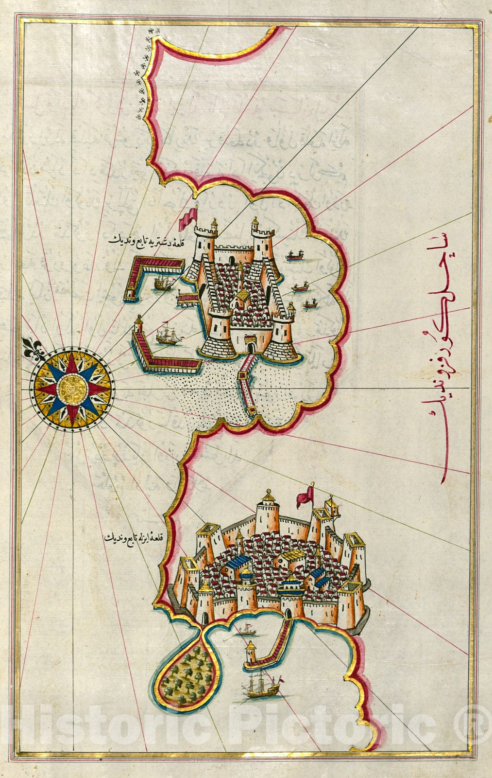 Historic Map : fol. 179b Coastline from Izola as far as Koper, 1700, Vintage Wall Decor