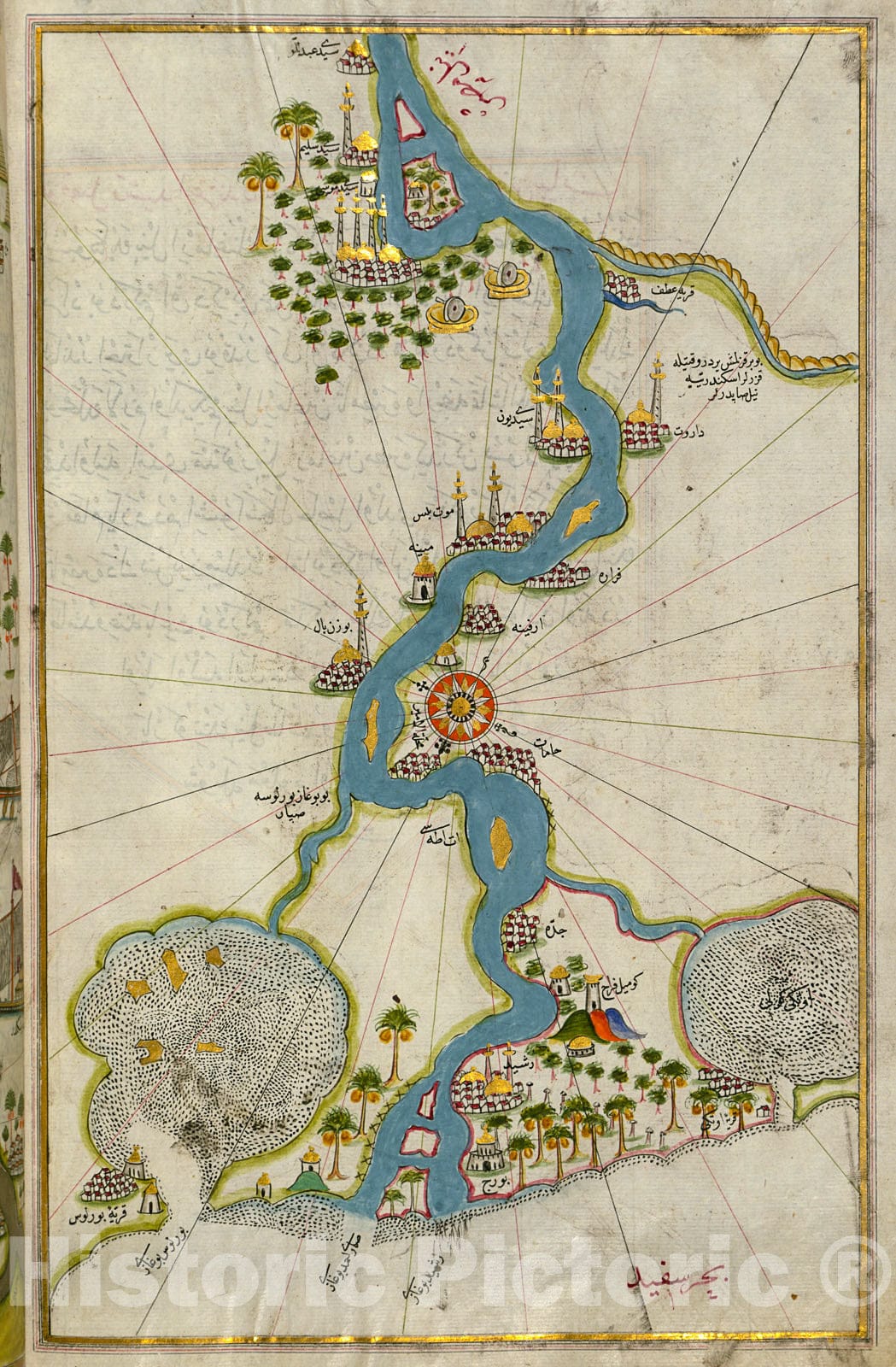 Historic Map : fol. 304b The Nile River from its estuary south, 1700, Vintage Wall Decor