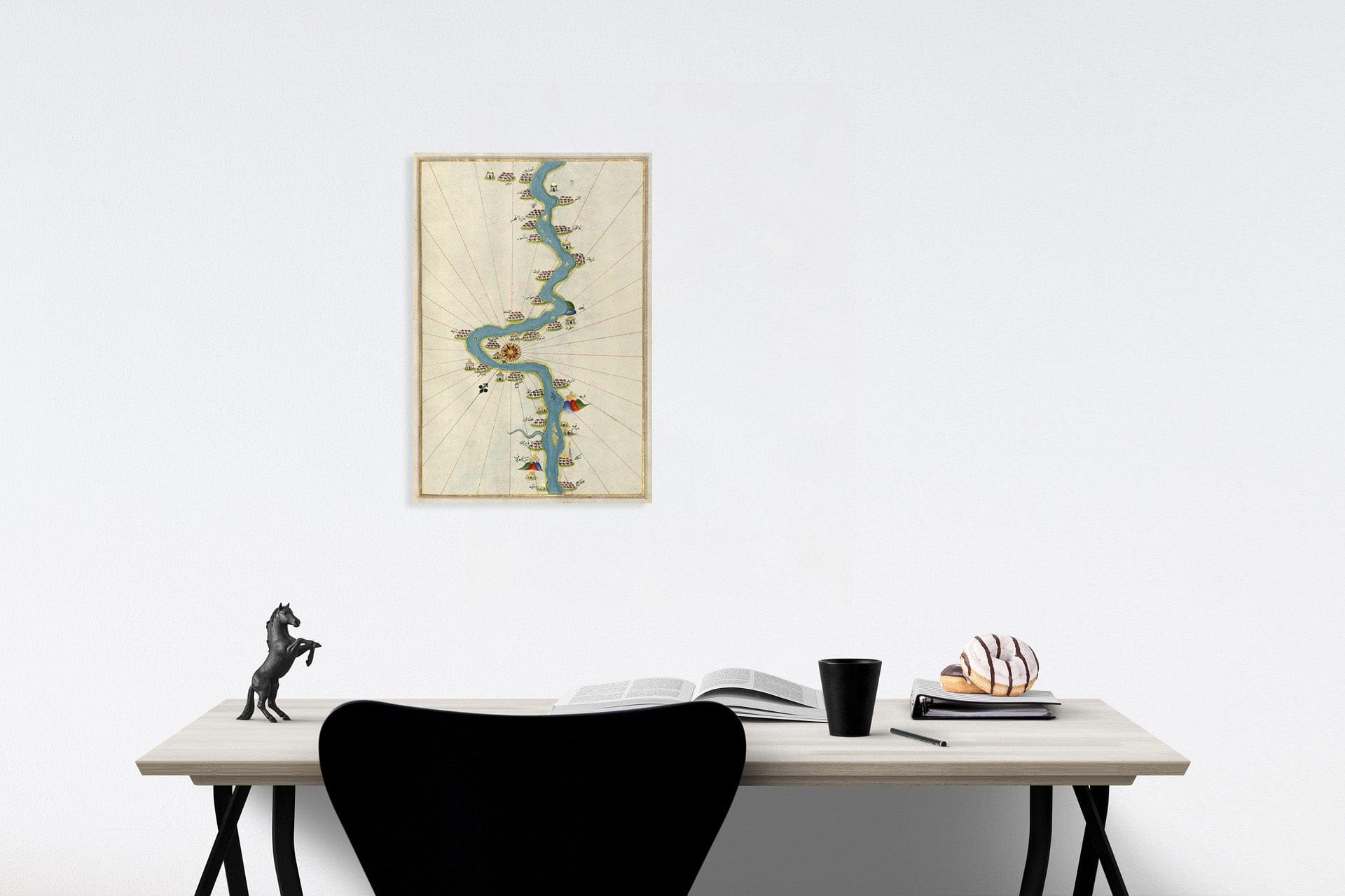 Historic Map : fol. 310b Nile River with various oases on either side as far as S?d? Ma?r?f, 1700, Vintage Wall Decor
