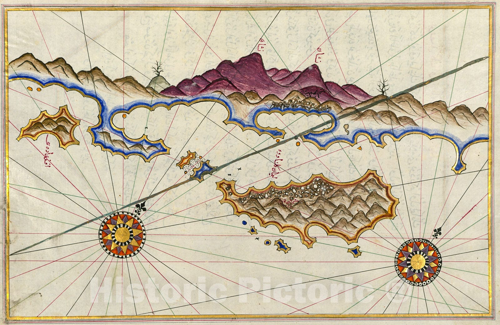 Historic Map : fol. 337b Islands off the coast of Finike, 1700, Vintage Wall Decor
