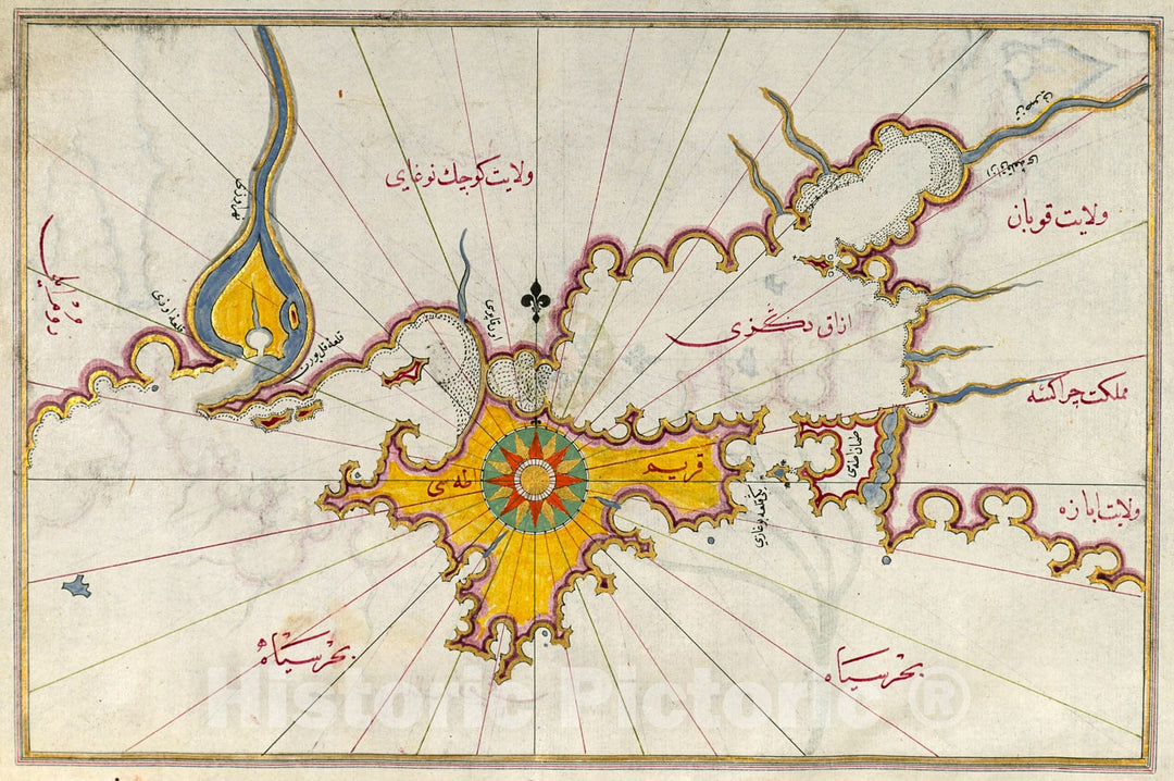 Historic Map : fol. 372a Crimea, Sea of Azov, and mouth of the Dnieper River, 1700, Vintage Wall Decor