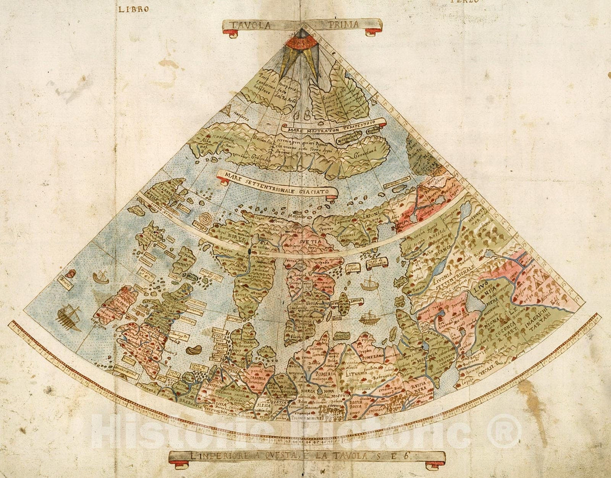 Historic Map : Tavola Prima. Libro Terzo., 1587, Vintage Wall Decor