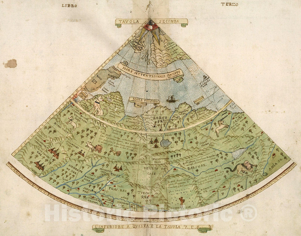 Historic Map : Tavola Seconda. Libro Terzo., 1587, Vintage Wall Decor