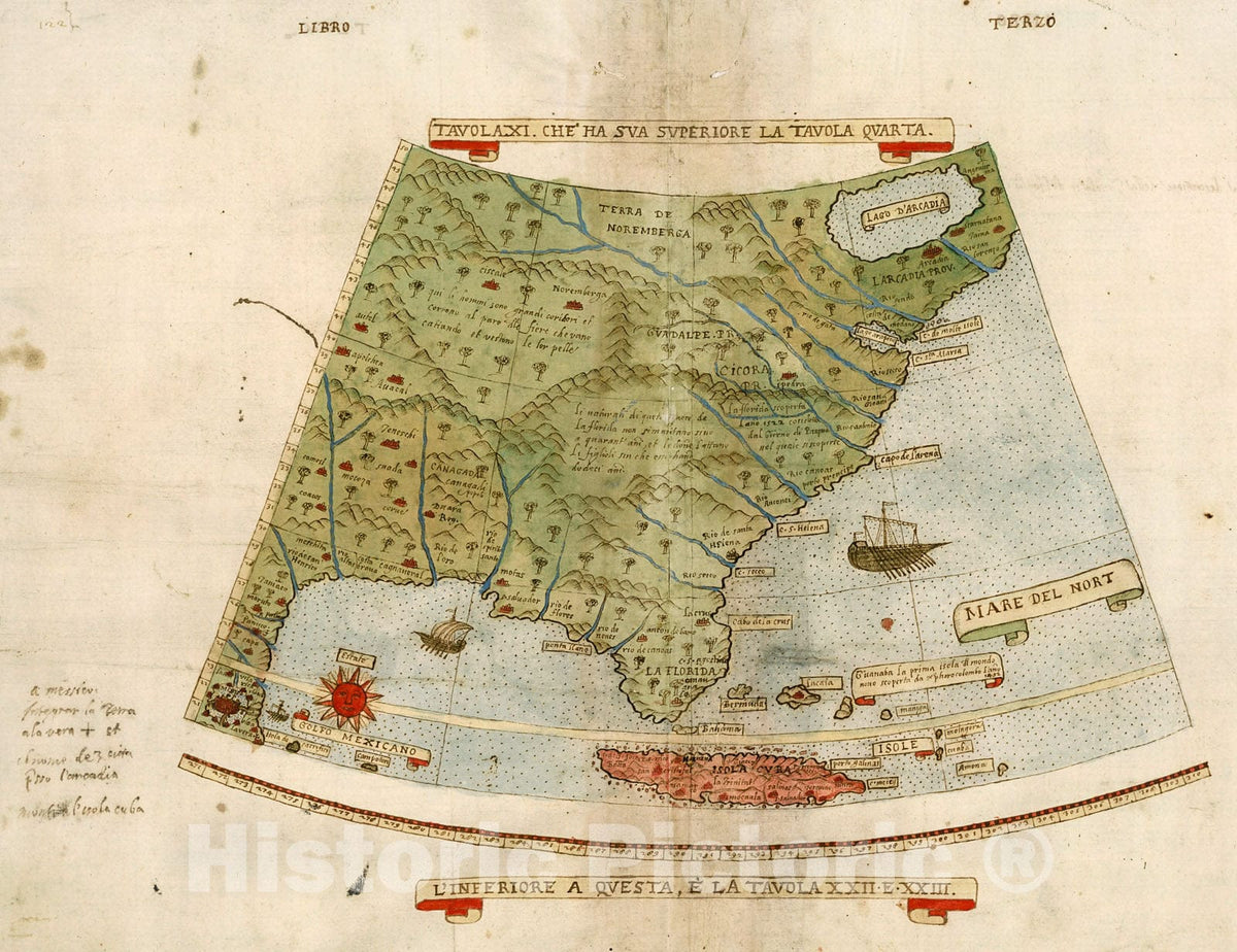 Historic Map : Tavola XI Che Ha Sua Superiore La Tavola Quarta. Libro Terzo., 1587, Vintage Wall Decor