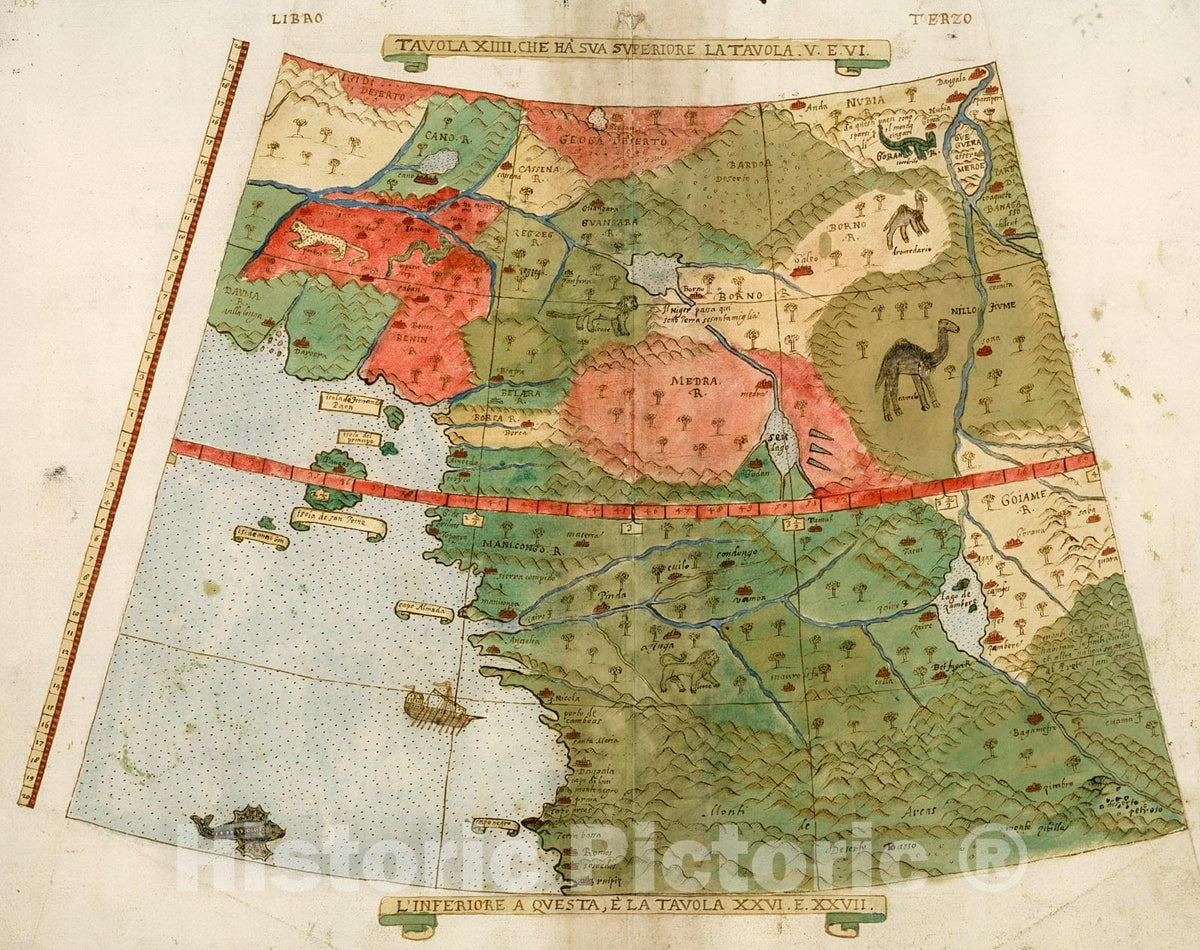 Historic Map : Tavola XIIII Che Ha Sua Superiore La Tavola. V. E. VI. Libro Terzo., 1587, Vintage Wall Decor