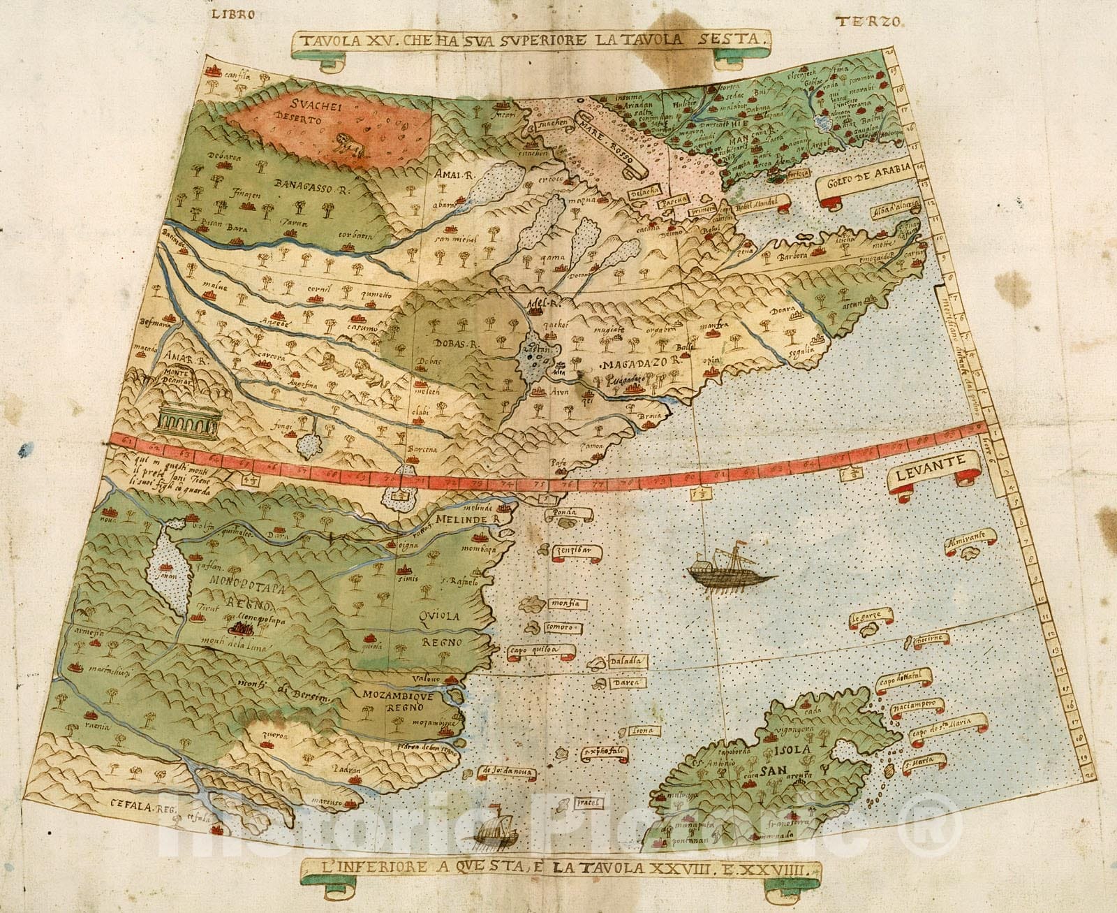 Historic Map : Tavola XV. Che Ha Sua Superiore La Tavola Sesta. Libro Terzo., 1587, Vintage Wall Decor