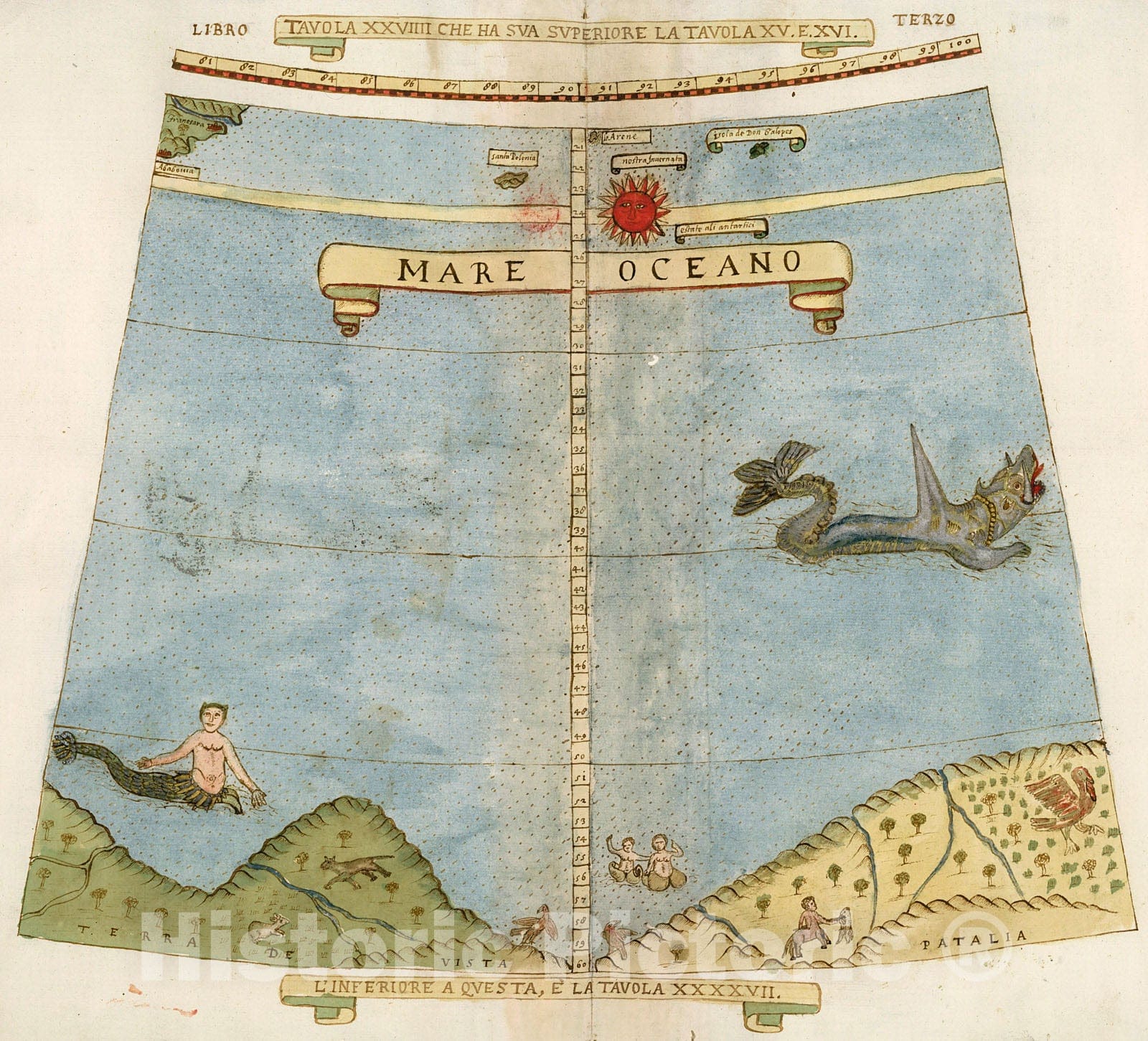Historic Map : Tavola XXVIIII. Che Ha Sua Superiore La Tavola. XV. E.XVI. Libro Terzo., 1587, Vintage Wall Decor