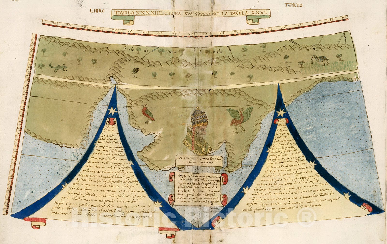 Historic Map : Tavola XXXXIIII. Che Ha Sua Superiore La Tavola. XXVI. Libro Terzo., 1587, Vintage Wall Decor