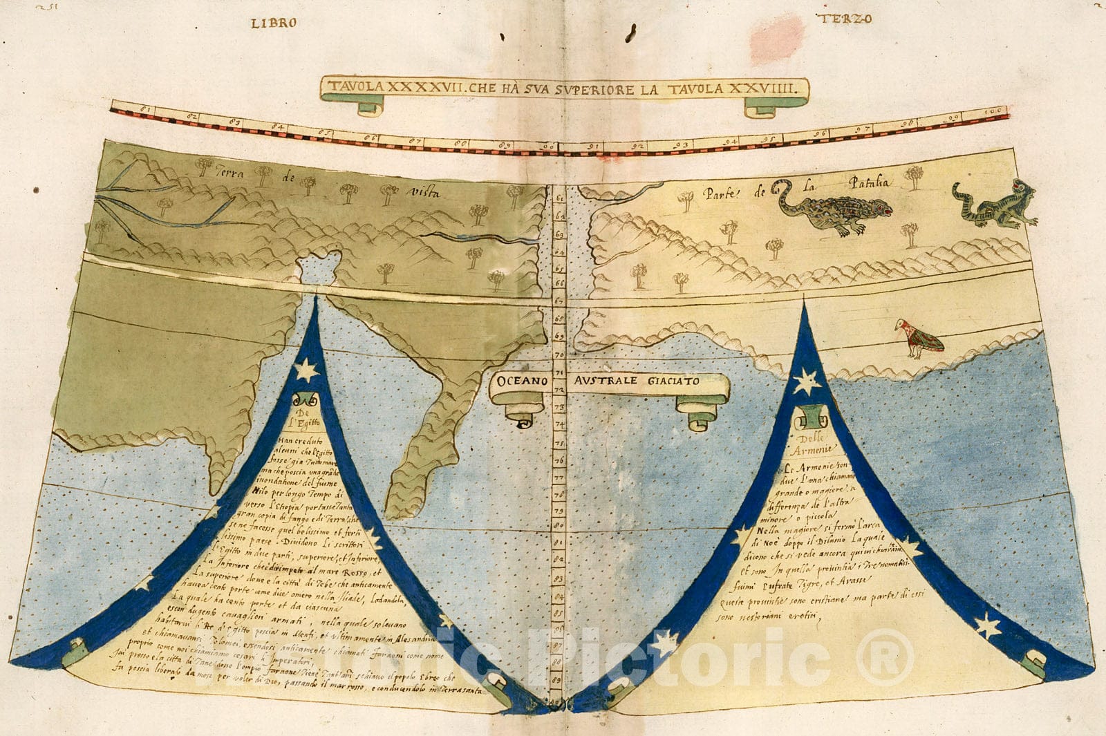 Historic Map : Tavola XXXXVII. Che Ha Sua Superiore La Tavola. XXVIIII. Libro Terzo., 1587, Vintage Wall Decor