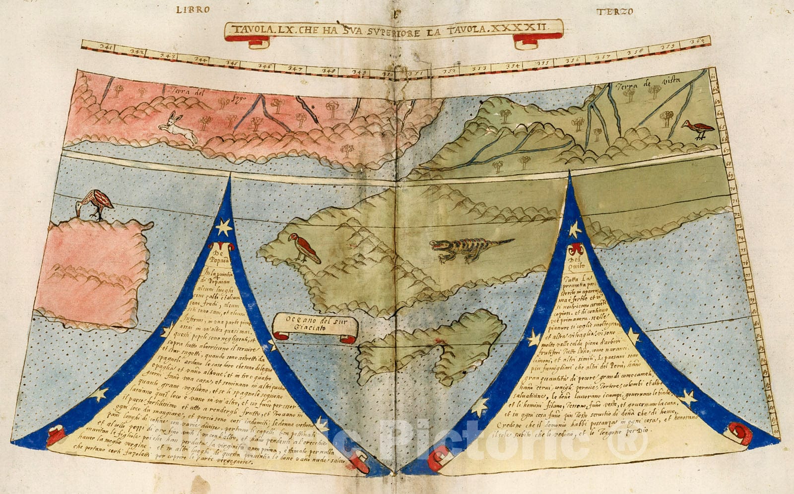 Historic Map : Tavola LX . Che Ha Sua Superiore La Tavola. XXXXII. Libro Terzo., 1587, Vintage Wall Decor