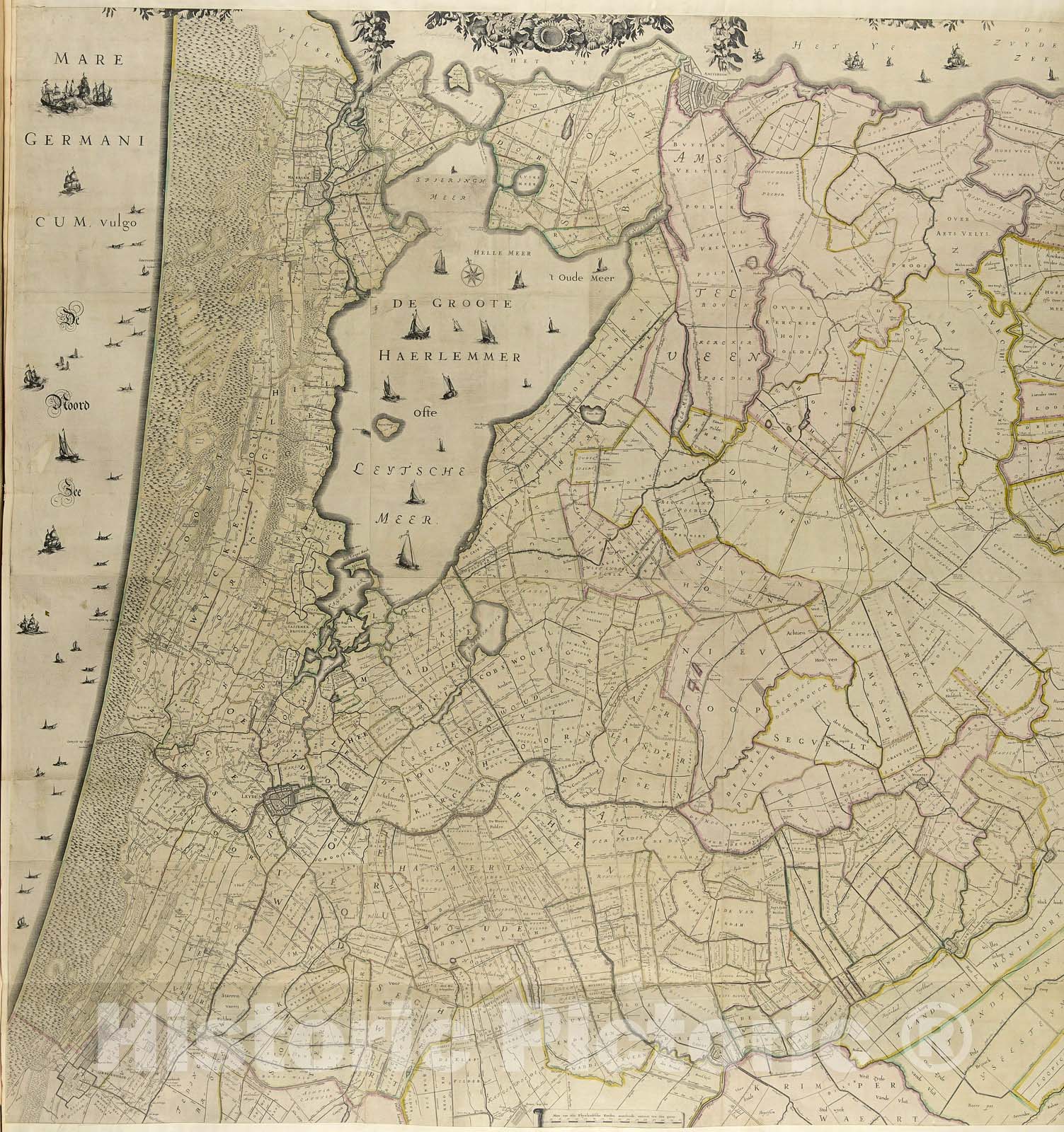 Historic Map : Hoogheymraedschap van Rijnland, 1660, Vintage Wall Decor