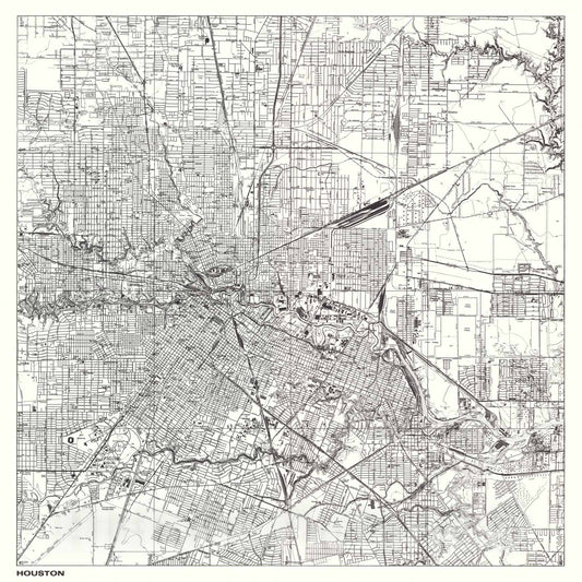 Historic Map : Houston., 1966, Vintage Wall Decor