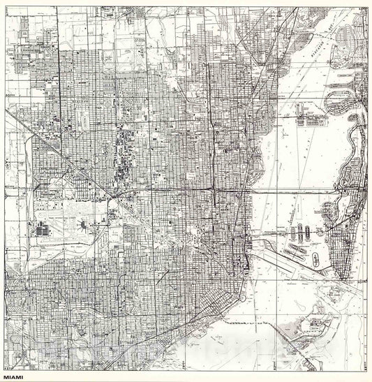 Historic Map : Miami., 1966, Vintage Wall Decor