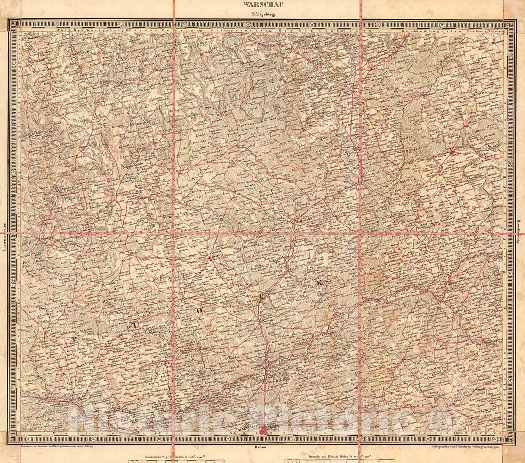 Historic Map : Warschu, 1850, Vintage Wall Decor