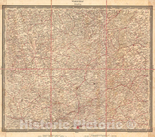 Historic Map : Warschu, 1850, Vintage Wall Decor