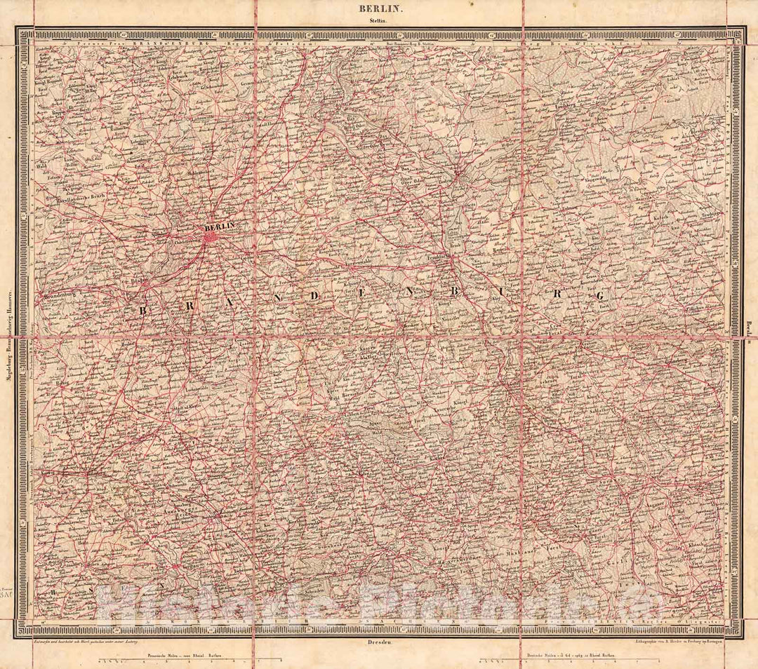 Historic Map : Berlin, 1850, Vintage Wall Decor
