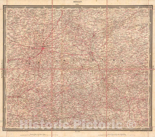 Historic Map : Berlin, 1850, Vintage Wall Decor