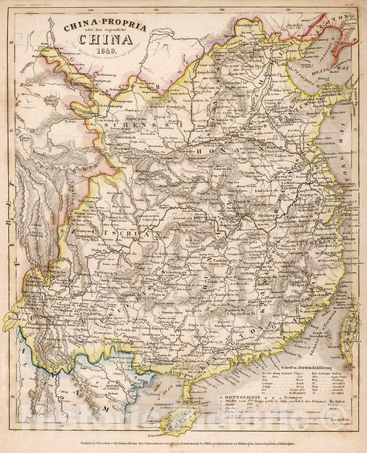 Historic Map : China-Propria oder das eigentliche China 1849, 1852, Vintage Wall Decor
