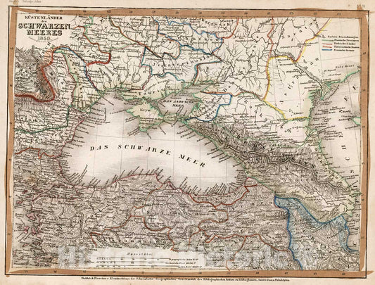 Historic Map : Kustenlander des Schwarzen Meeres 1850, 1852, Vintage Wall Decor