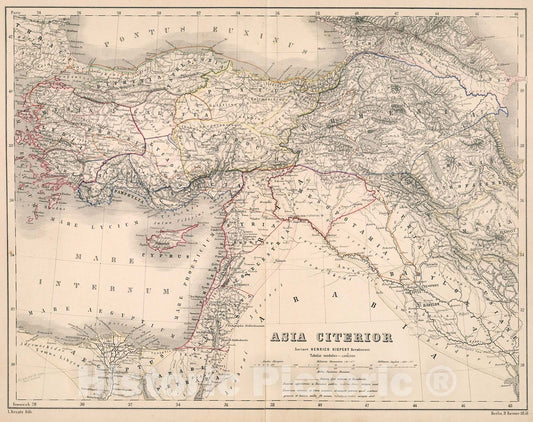 Historic Map : Asia citerior, 1859, Vintage Wall Decor