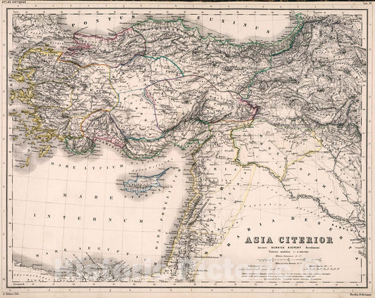 Historic Map : Tab. IV. Asia citerior, 1877, Vintage Wall Decor