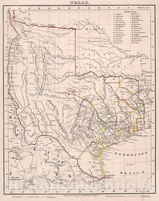 Historic Map : Texas., 1846, Vintage Wall Decor