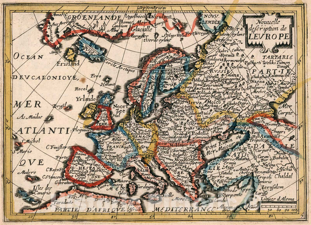 Historic Map : Nouvelle description de l'Europe., 1659, Vintage Wall Decor