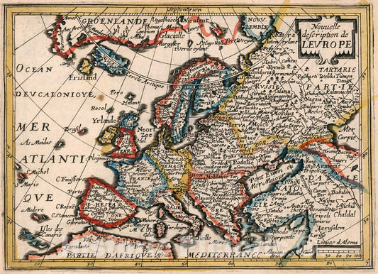 Historic Map : Nouvelle description de l'Europe., 1659, Vintage Wall Decor