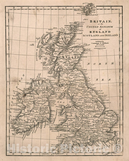 Historic Map : Britain or the United Kingdom of England, Scotland and Ireland., 1823, Vintage Wall Decor