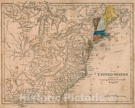 Historic Map : United States., 1823, v2, Vintage Wall Decor