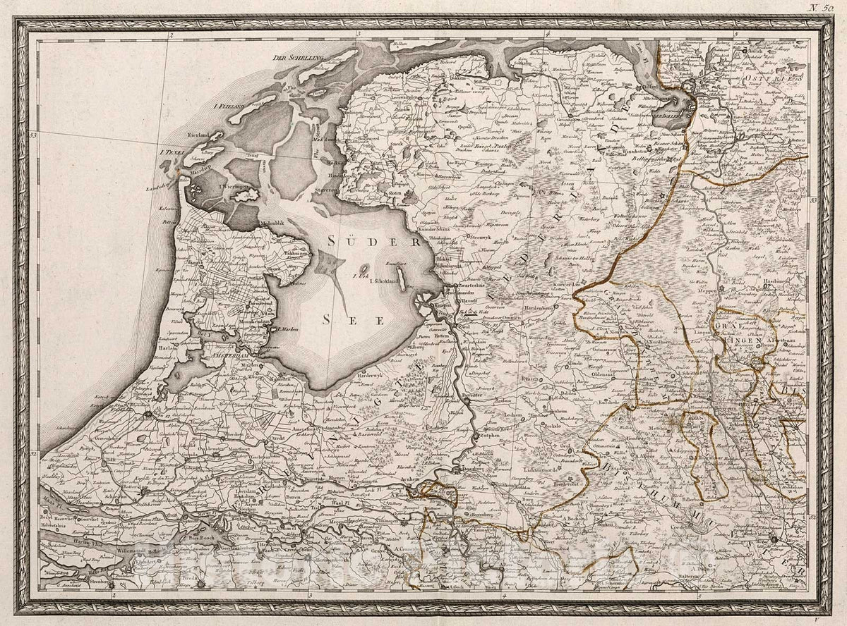 Historic Map : V. Neueste Generalkarte von Deutschland in XXIV Blattern., 1800, Vintage Wall Decor