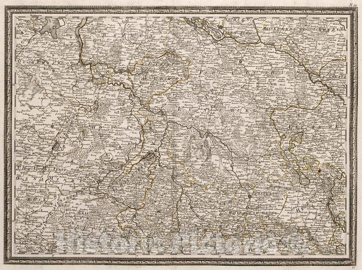 Historic Map : VI. Neueste Generalkarte von Deutschland in XXIV Blattern., 1800, Vintage Wall Decor