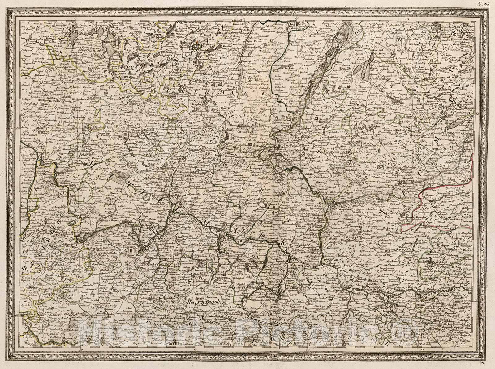 Historic Map : VII. Neueste Generalkarte von Deutschland in XXIV Blattern., 1800, Vintage Wall Decor