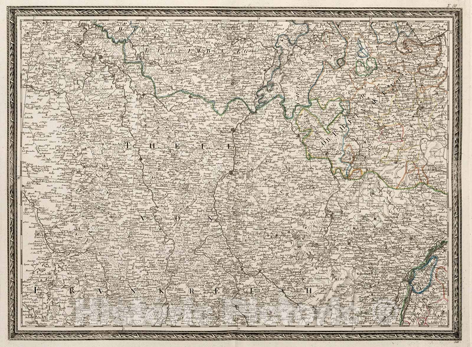 Historic Map : XIII. Neueste Generalkarte von Deutschland in XXIV Blattern., 1800, Vintage Wall Decor