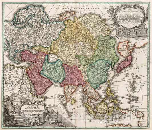 Historic Map : Asiae., 1716, v1, Vintage Wall Decor