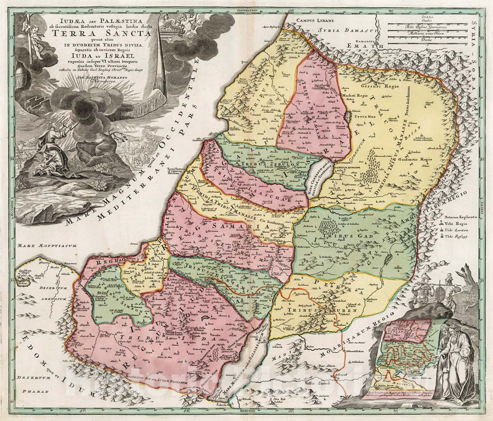 Historic Map : Judaea seu Palaestina ... Terra Sancta., 1716, Vintage Wall Decor