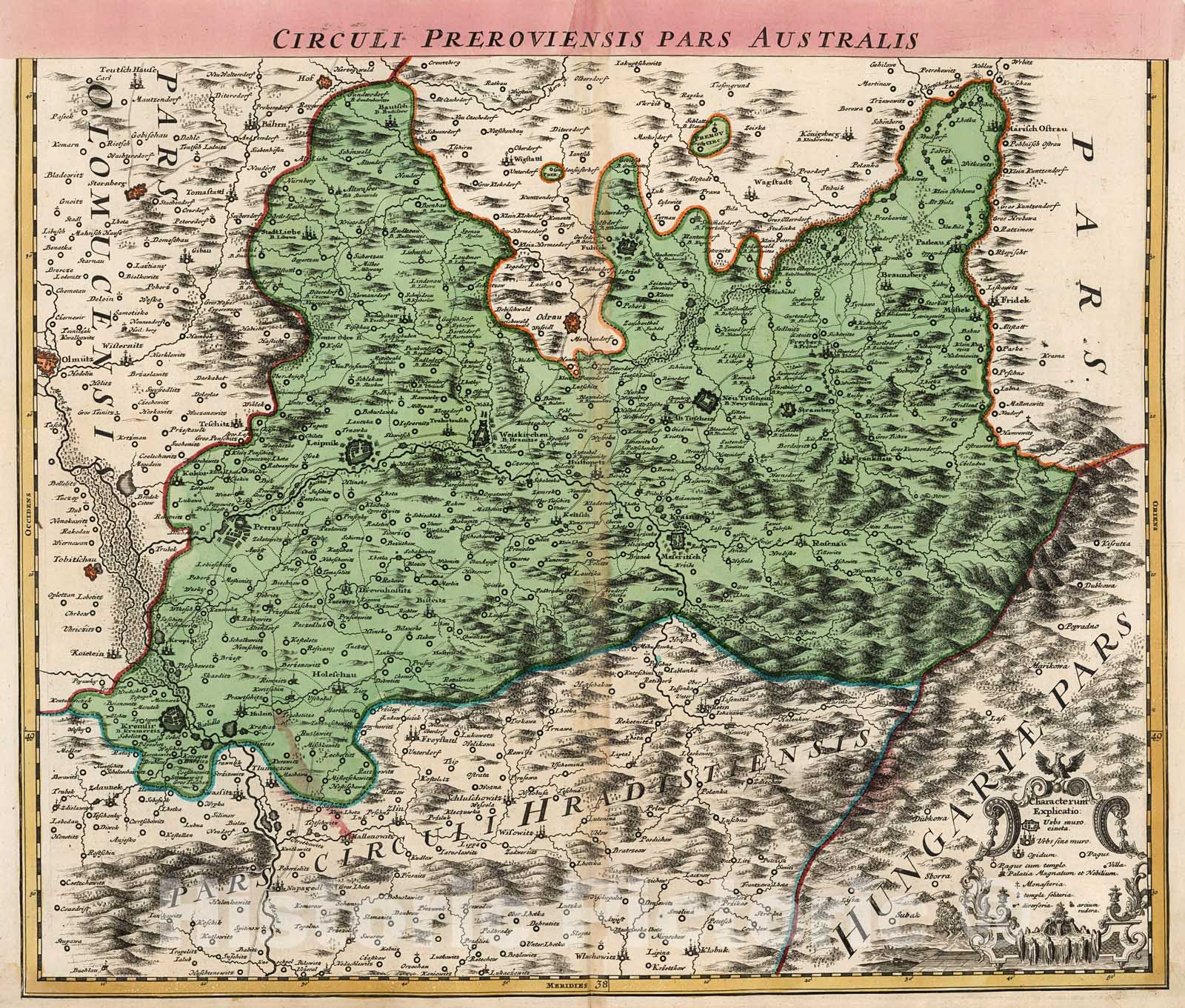 Historic Map : Circuli Preroviensis Pars Australis., 1716, Vintage Wall Decor