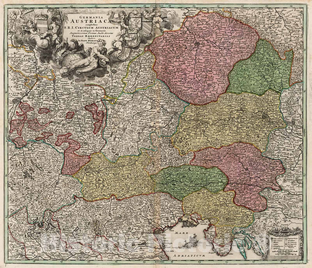 Historic Map : Germania Austriaca., 1716, Vintage Wall Decor
