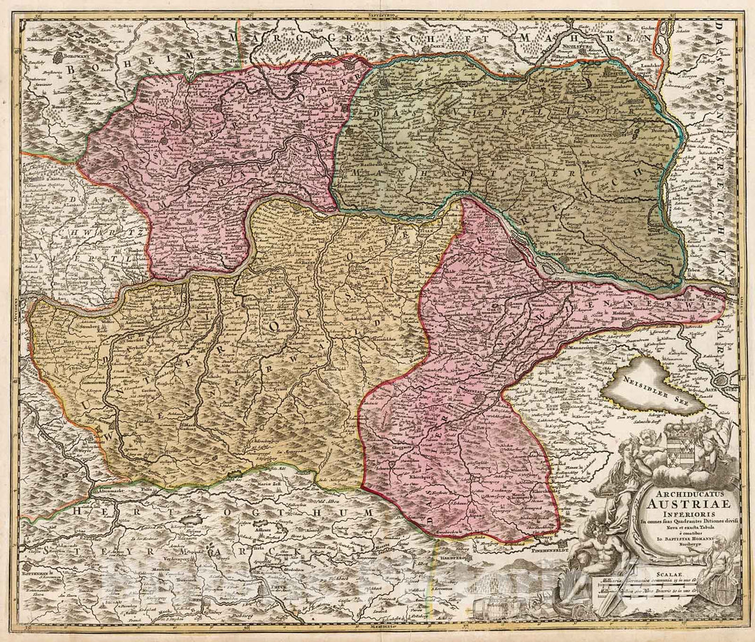 Historic Map : Archiducatus Austriae Inferioris., 1716, Vintage Wall Decor