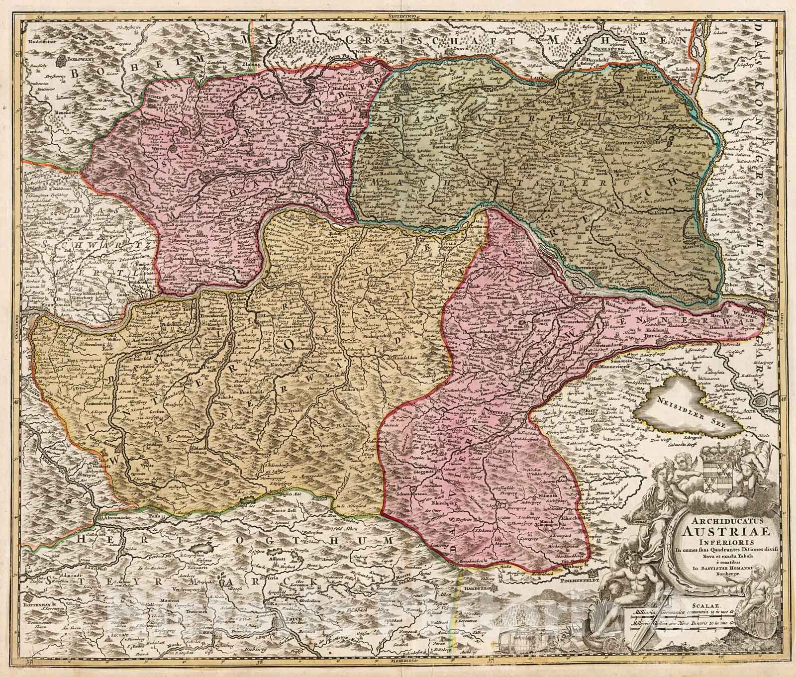 Historic Map : Archiducatus Austriae Inferioris., 1716, Vintage Wall Decor