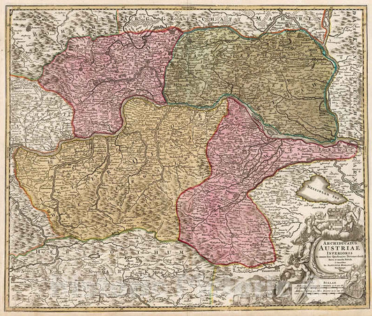 Historic Map : Archiducatus Austriae Inferioris., 1716, Vintage Wall Decor
