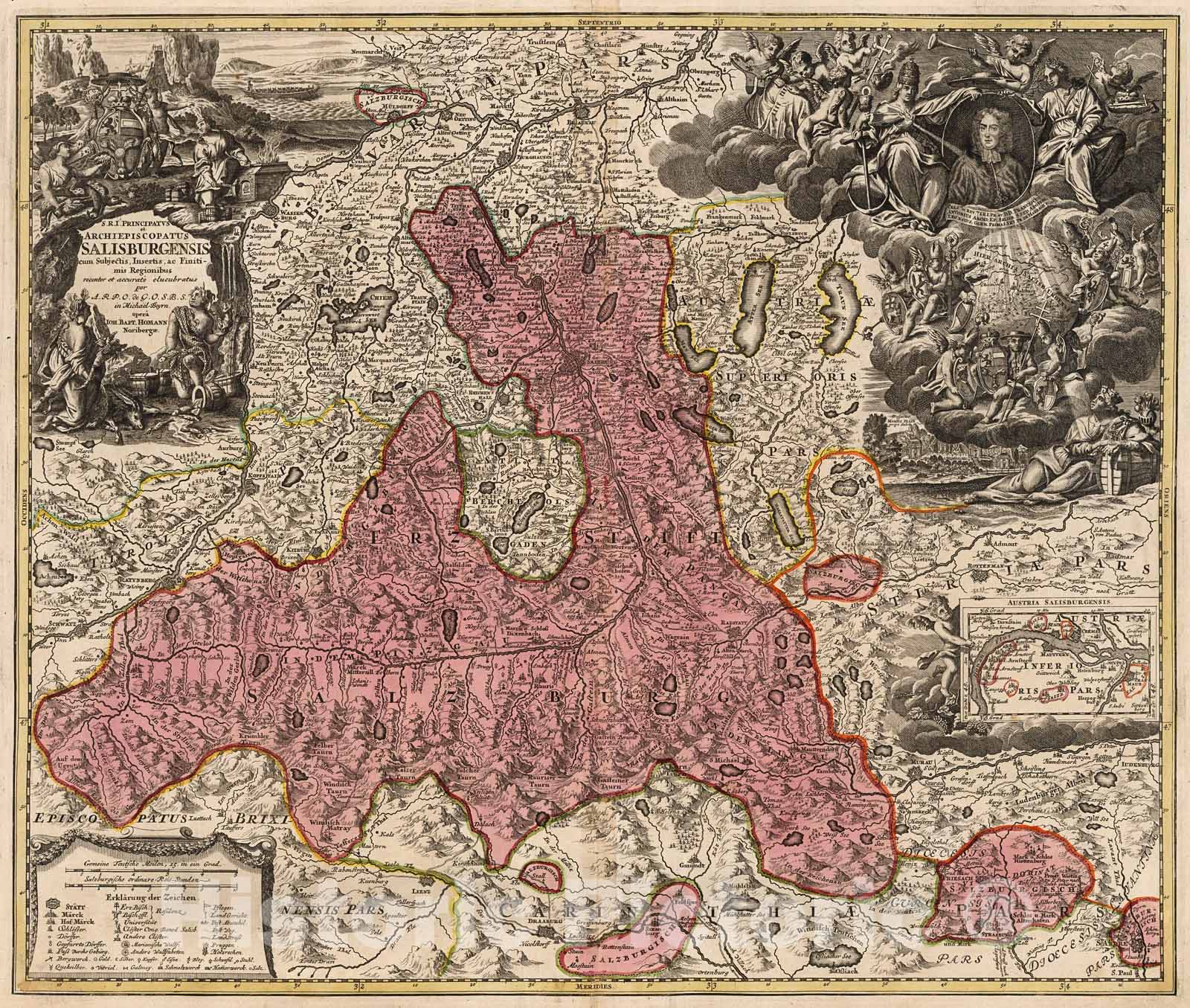 Historic Map : Principatus et Archiepiscopatus Salisburgensis., 1716, Vintage Wall Decor